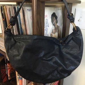 Vintage Navy Blue Shoulder Bag